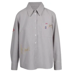 Hot Skjorte med logoetiket og blondebroderi Dame Bluser & Skjorter