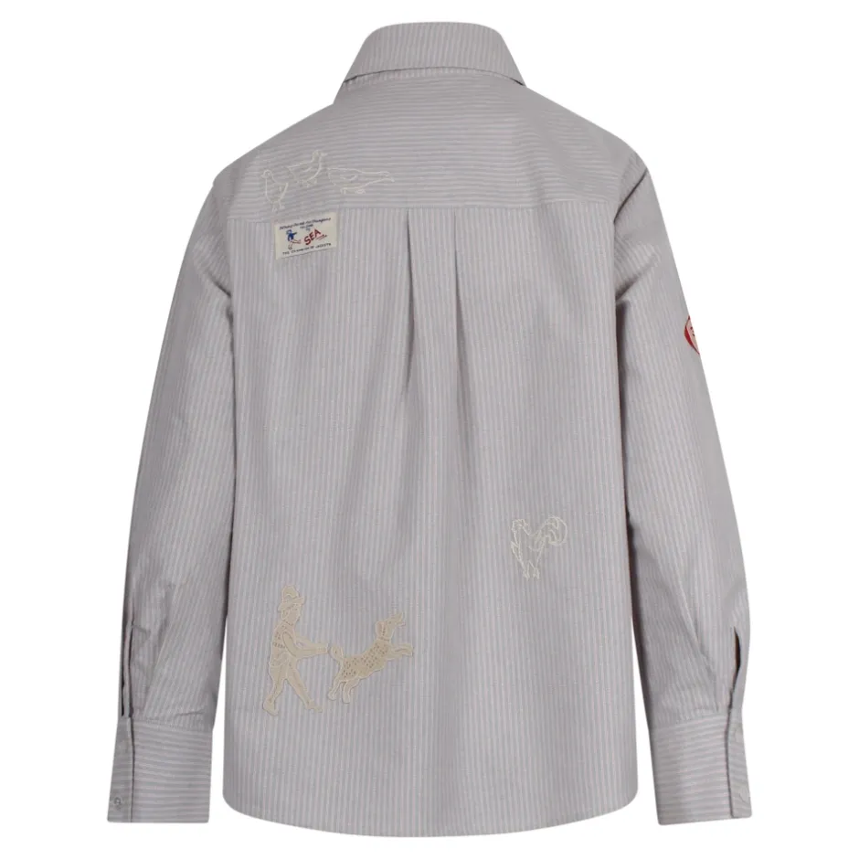 Hot Skjorte med logoetiket og blondebroderi Dame Bluser & Skjorter