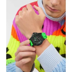 Hot Skull Watch med grøn rem Ure