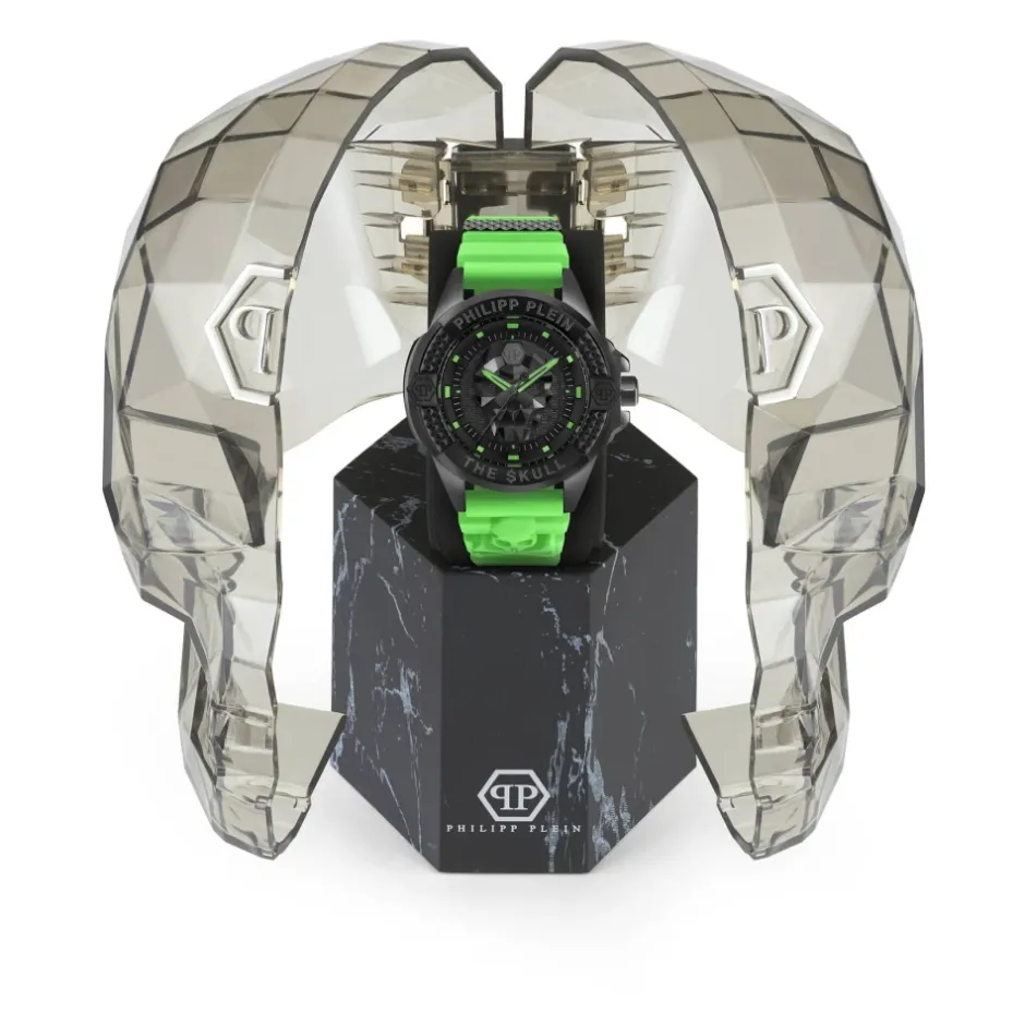 Hot Skull Watch med grøn rem Ure
