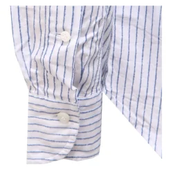 Hot Slim Fit Bomuldsskjorte Hvid/Blå Skjorter