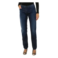 Discount Slim Fit Denim Jeans med læderstriber Dame Jeans