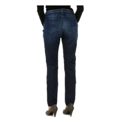 Discount Slim Fit Denim Jeans med læderstriber Dame Jeans