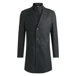 Online Slim Fit Frakke med Aftagelig Lynlås Frakker