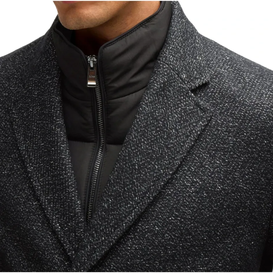 Online Slim Fit Frakke med Aftagelig Lynlås Frakker