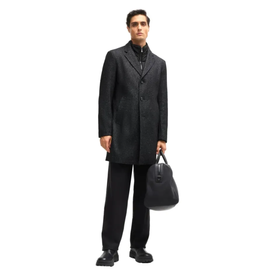 Online Slim Fit Frakke med Aftagelig Lynlås Frakker