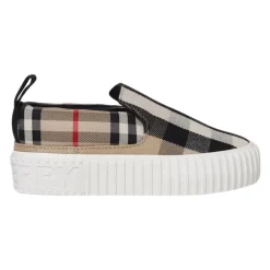 Clearance Slip-On Sneakers Beige Checks Børn Sneakers