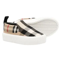 Clearance Slip-On Sneakers Beige Checks Børn Sneakers