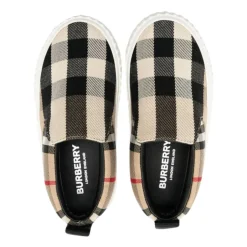 Clearance Slip-On Sneakers Beige Checks Børn Sneakers