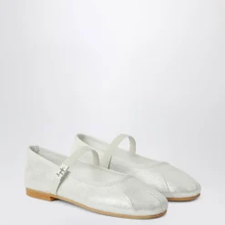 Clearance Sølv Ballerina Flade Sko Børn Ballerinasko