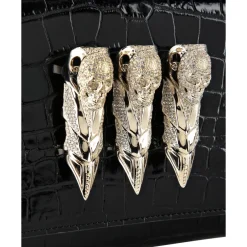 Hot Small Croco Embossed Clutch Eagle Dame Clutch
