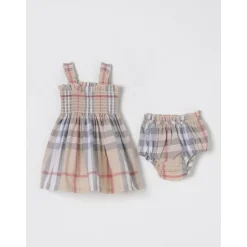 New Smocked Bodice Baby Pige Kjole Børn Bodystocking & Sæt