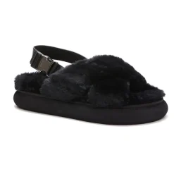 Outlet Solarisse flade sandaler i imiteret pels Dame Sandaler