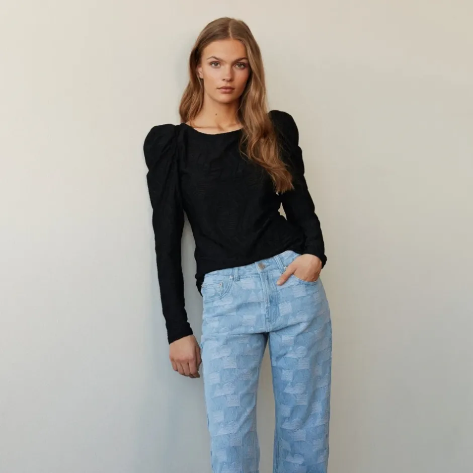 Best Bluse med Lange Ærmer og Puf Skuldre Dame Bluser & Skjorter