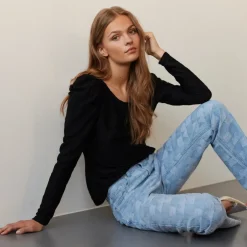 Best Bluse med Lange Ærmer og Puf Skuldre Dame Bluser & Skjorter