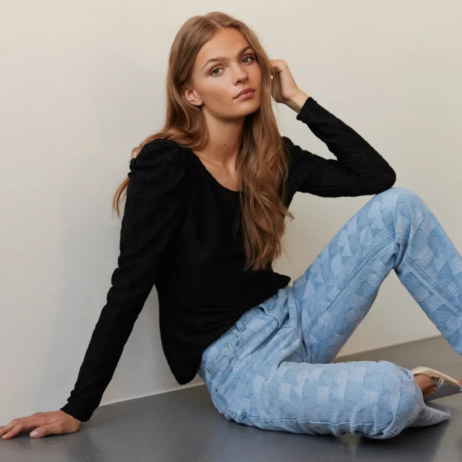 Best Bluse med Lange Ærmer og Puf Skuldre Dame Bluser & Skjorter