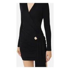 Best Cross-Neck Draperet Mini Kjole Dame Kjoler