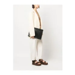 Læder Flettet Top Lynlås Taske Dame Clutch