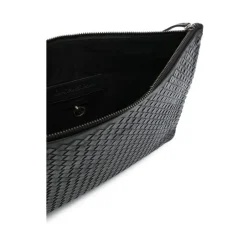 Læder Flettet Top Lynlås Taske Dame Clutch