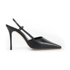 læder slingback stilet hæle Dame Pumps