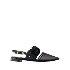 Discount Læder Slingbacks Spids Tå Dame Ballerina Sko