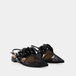Discount Læder Slingbacks Spids Tå Dame Ballerina Sko