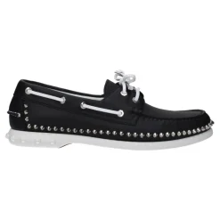 Sale læder Slip-On Loafers med nitter Sejlersko