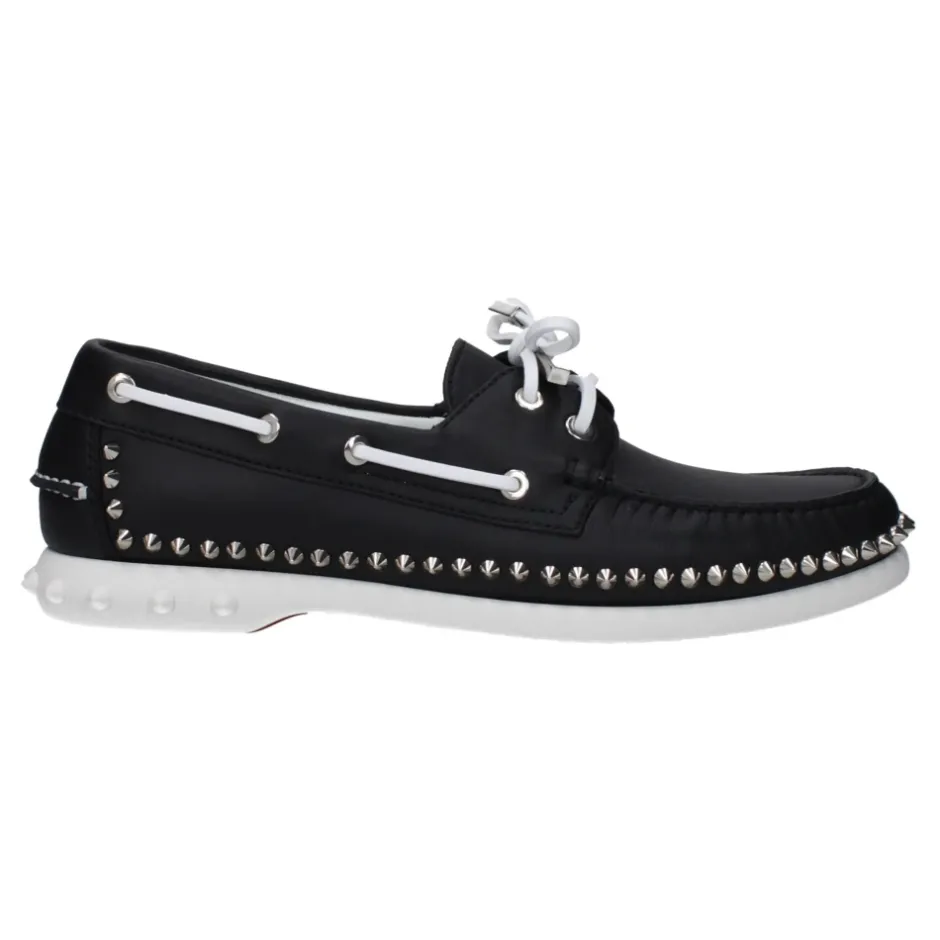Sale læder Slip-On Loafers med nitter Sejlersko