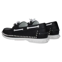 Sale læder Slip-On Loafers med nitter Sejlersko