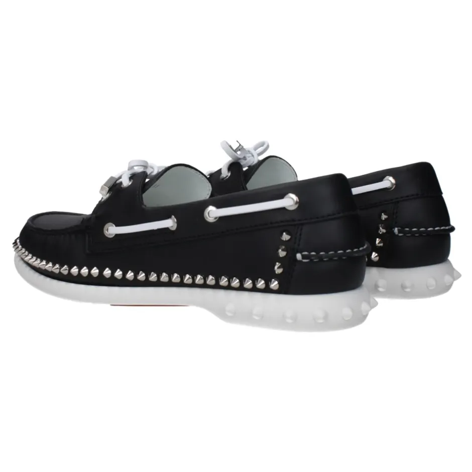 Sale læder Slip-On Loafers med nitter Sejlersko