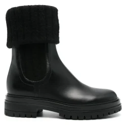 Discount Læder Strik Støvler Italien Dame Chelsea Boots