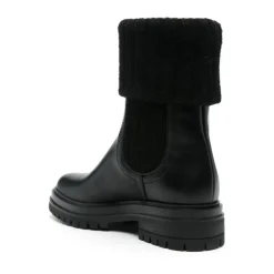 Discount Læder Strik Støvler Italien Dame Chelsea Boots