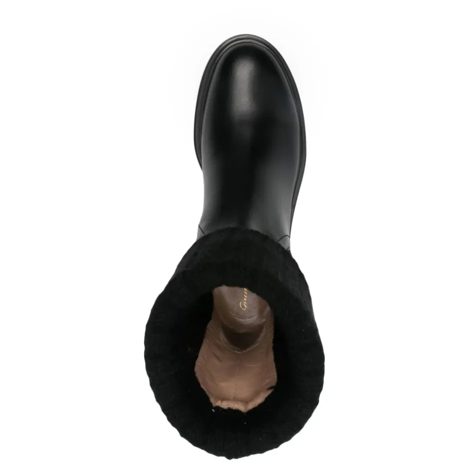 Discount Læder Strik Støvler Italien Dame Chelsea Boots