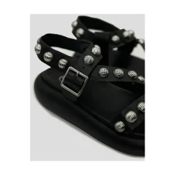 Sale Læder Studded Sandal Dame Sandaler