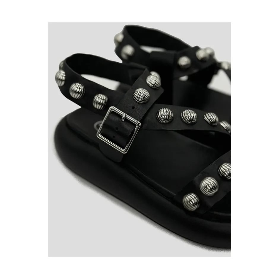 Sale Læder Studded Sandal Dame Sandaler
