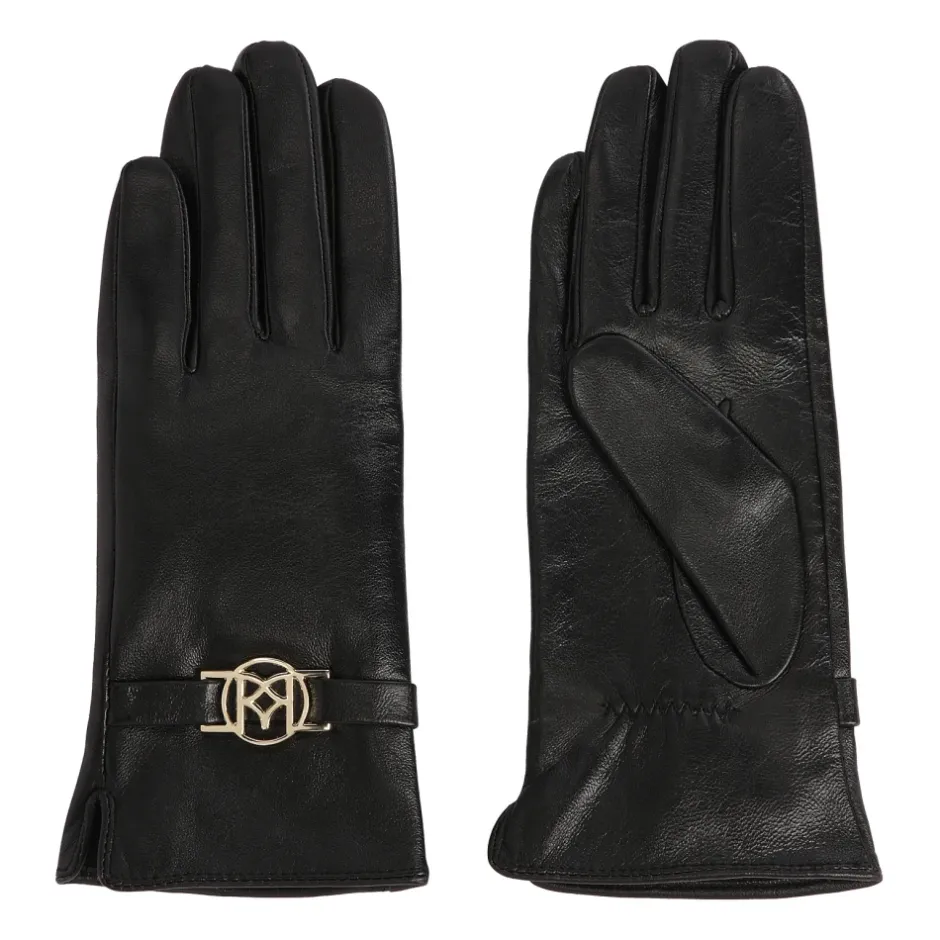 Outlet læderhandsker med monogramrem Dame Handsker