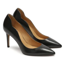 New læderpumps med bølget overdel Dame Pumps