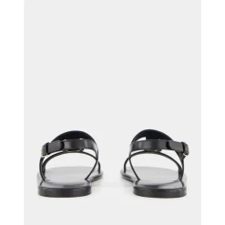Sale lædersandal med gyldne detaljer Dame Sandaler