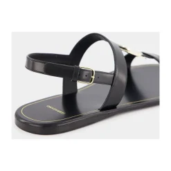 Sale lædersandal med gyldne detaljer Dame Sandaler