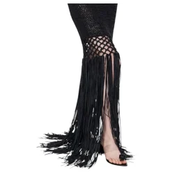 Polyester Kjole Frynset Halvtransparent Design Dame Kjoler