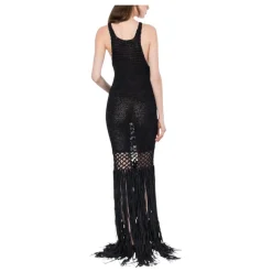 Polyester Kjole Frynset Halvtransparent Design Dame Kjoler