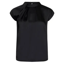 Online Satin Drapy Bluse med Knude Detalje Dame Bluser & Skjorter