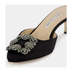 Outlet Satin Juvel Muldyr Dame Stiletter