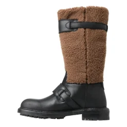 Sale Sort Shearling Motorcykelstøvler Vinterstøvler