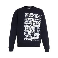 Clearance Sort Sweatshirt med Trykt Logo Trøjer|Sweatshirts
