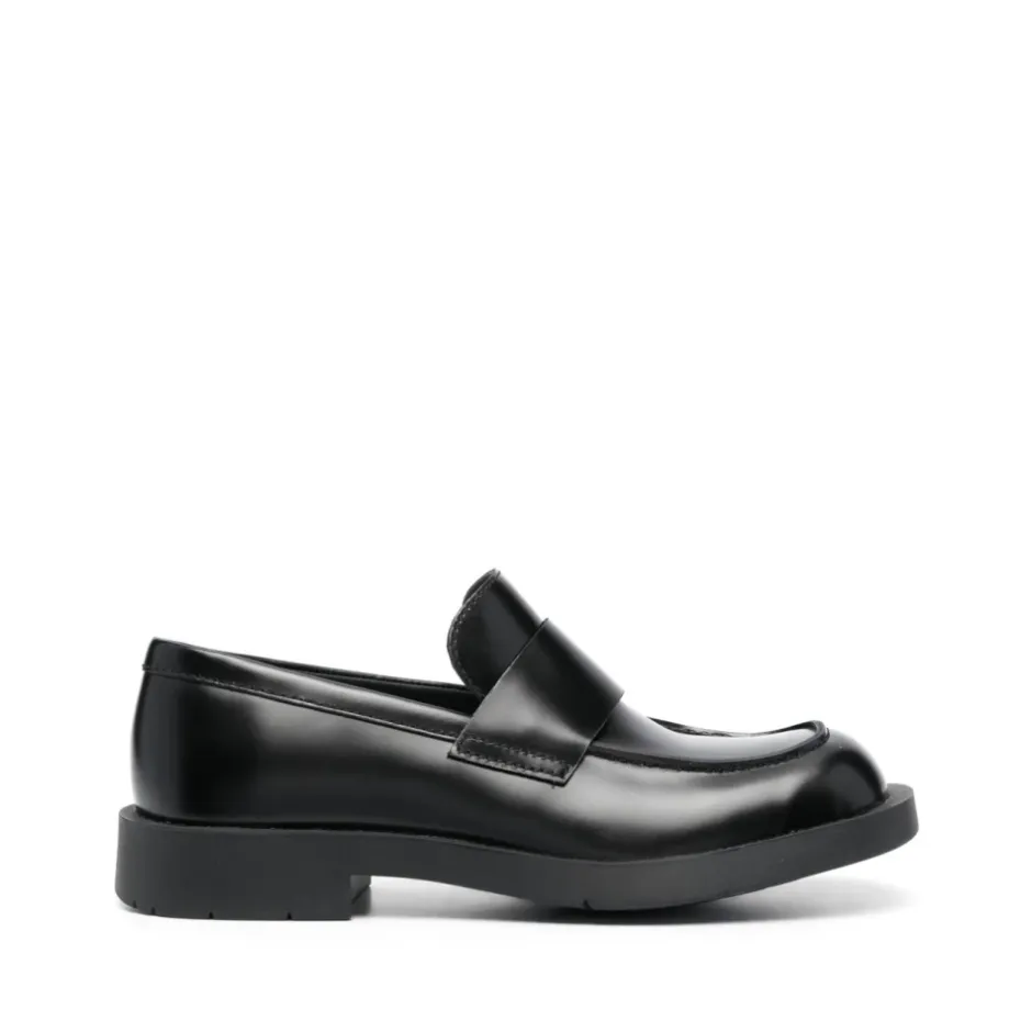 Clearance e læder slip-on flade sko Loafers
