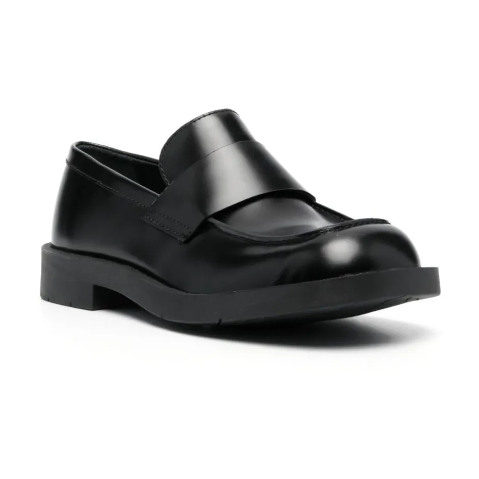 Clearance e læder slip-on flade sko Loafers