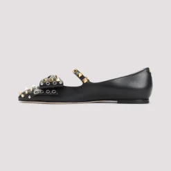 Sale e Læderballerinaer Elegant Stud Detaljering Dame Ballerina Sko