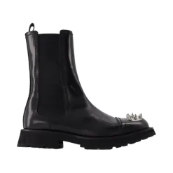 e Læderstøvler med Nitter Chelsea Boots|Støvler
