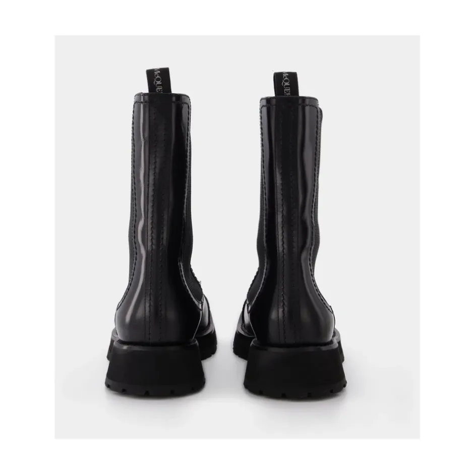 e Læderstøvler med Nitter Chelsea Boots|Støvler